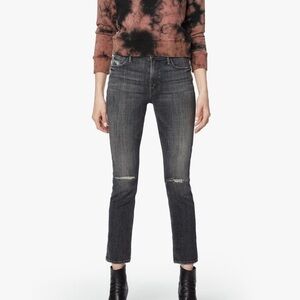 MOTHER The Mid Rise Dazzler Distressed Ankle Jeans in Open Later Size 25